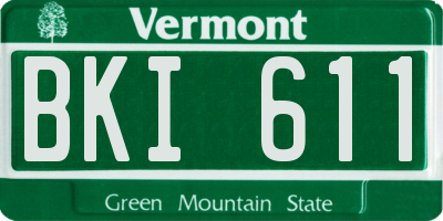 VT license plate BKI611