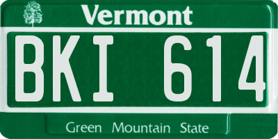 VT license plate BKI614