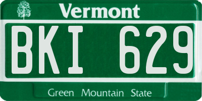 VT license plate BKI629