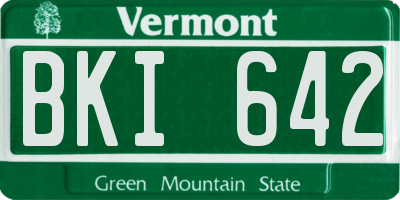 VT license plate BKI642