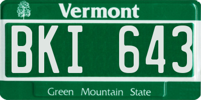 VT license plate BKI643