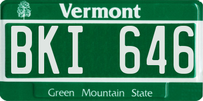 VT license plate BKI646