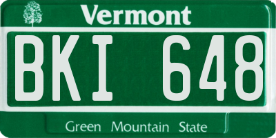 VT license plate BKI648