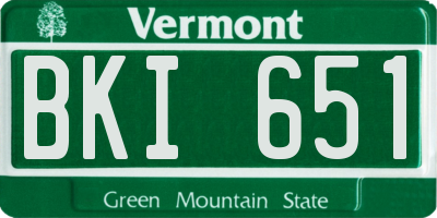 VT license plate BKI651