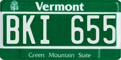 VT license plate BKI655