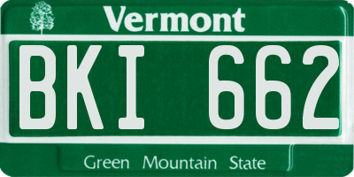 VT license plate BKI662