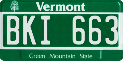 VT license plate BKI663