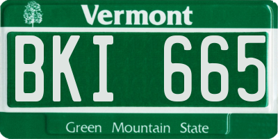 VT license plate BKI665