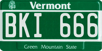 VT license plate BKI666