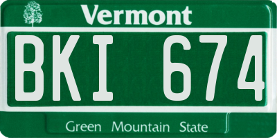 VT license plate BKI674