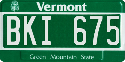 VT license plate BKI675