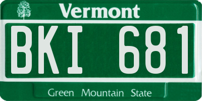 VT license plate BKI681