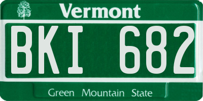 VT license plate BKI682