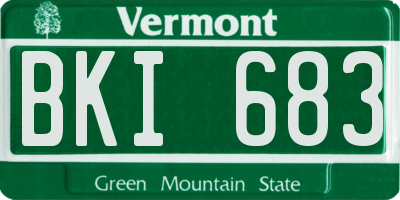 VT license plate BKI683