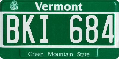 VT license plate BKI684