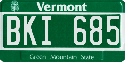 VT license plate BKI685