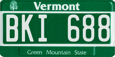 VT license plate BKI688