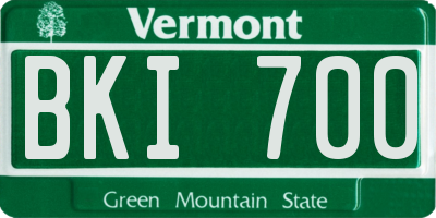 VT license plate BKI700