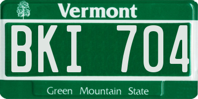 VT license plate BKI704