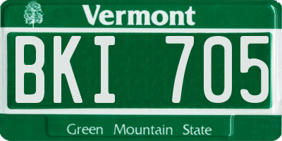 VT license plate BKI705