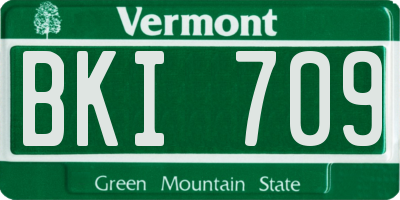 VT license plate BKI709