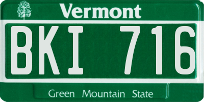 VT license plate BKI716