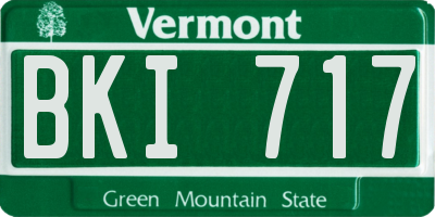 VT license plate BKI717