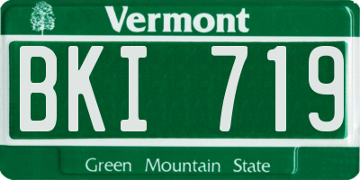 VT license plate BKI719