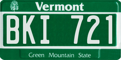 VT license plate BKI721
