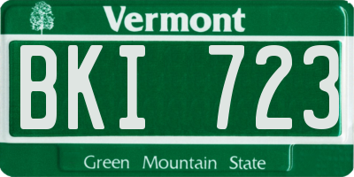 VT license plate BKI723