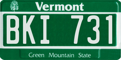 VT license plate BKI731