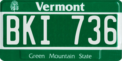 VT license plate BKI736