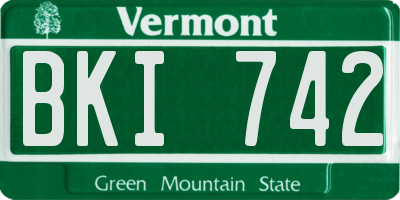 VT license plate BKI742