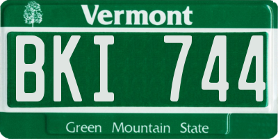 VT license plate BKI744