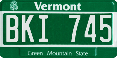 VT license plate BKI745
