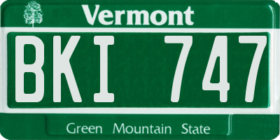 VT license plate BKI747