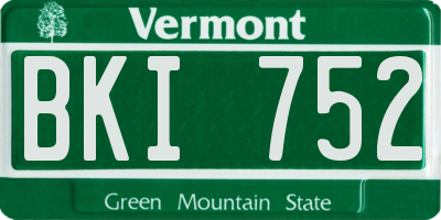 VT license plate BKI752