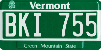 VT license plate BKI755