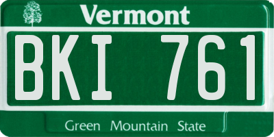 VT license plate BKI761