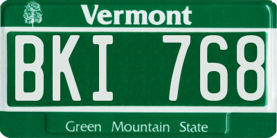 VT license plate BKI768