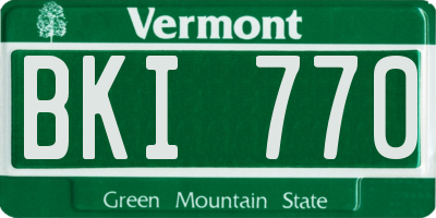 VT license plate BKI770
