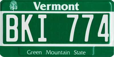 VT license plate BKI774