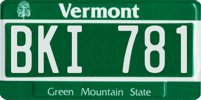 VT license plate BKI781