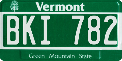 VT license plate BKI782