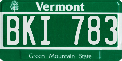 VT license plate BKI783