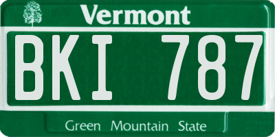 VT license plate BKI787