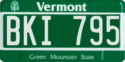 VT license plate BKI795