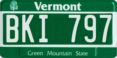 VT license plate BKI797