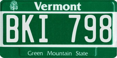 VT license plate BKI798