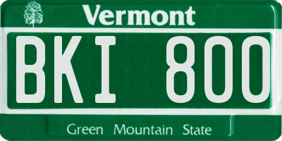 VT license plate BKI800